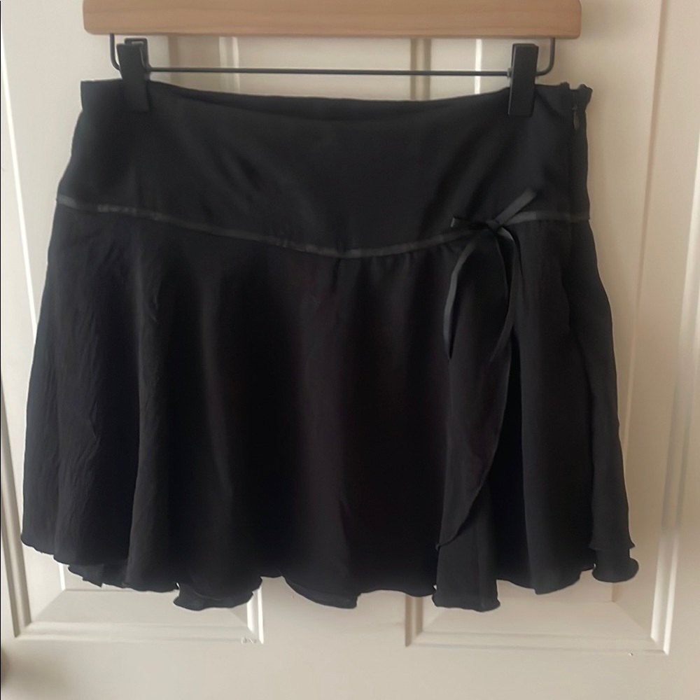 Aeropostale Black Mini Skater Skirt with Tie Front